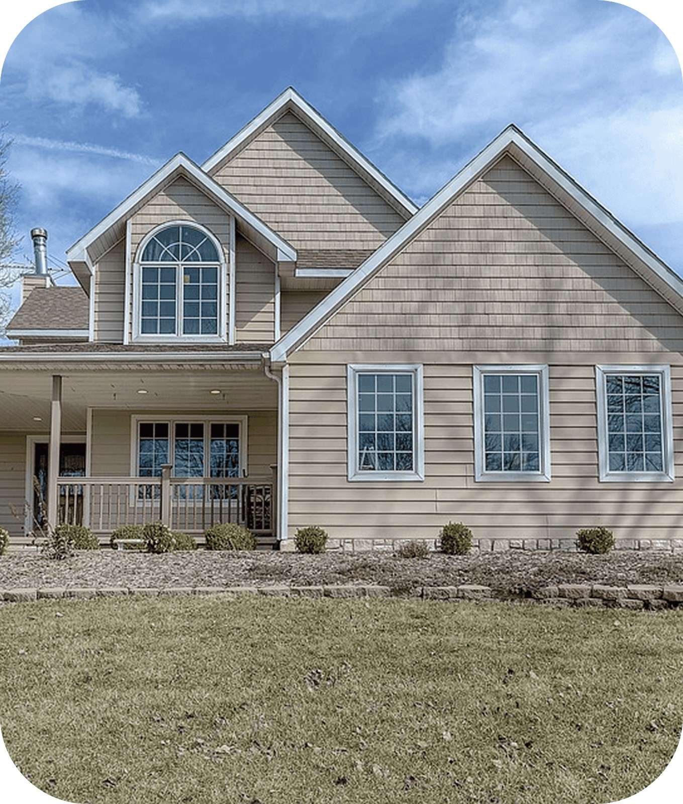 Modern home interior with kitchen, living room, and staircase